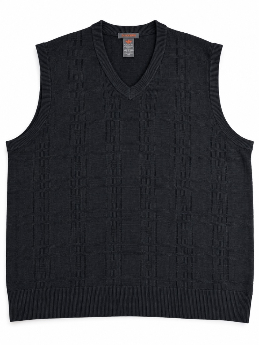 💸 BARGAIN BIN 💸 --- Dockers Black Textured Knit Sweater Vest XXL/XXG
